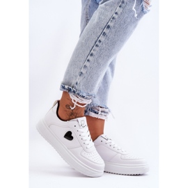 FJ1 Zapatillas Deportivas Clásicas Con Corazón Blanco Y Negro Amore 7