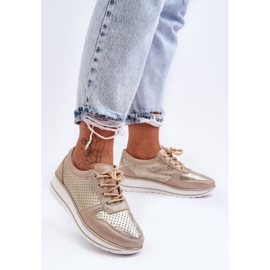 Deportivas Piel Con Perforación S.Barski AL22246 Oro dorado 1 Deportivas Piel Con Perforación S.Barski AL22246 Oro dorado 1