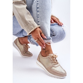 Deportivas Piel Con Perforación S.Barski AL22246 Oro dorado 5