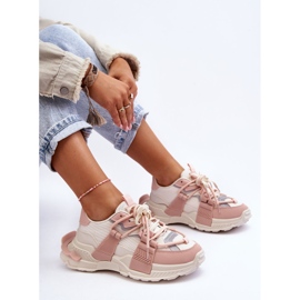 PS1 Deportivas De Mujer Con Cordones De Moda Beige-Rosa ¡Relájate! 8