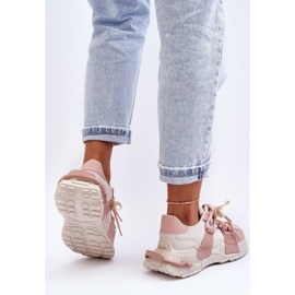 PS1 Deportivas De Mujer Con Cordones De Moda Beige-Rosa ¡Relájate! 5