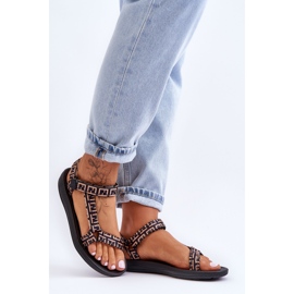 Sandalias Deportivas De Mujer De Satén Negro Y Beige Victory 4