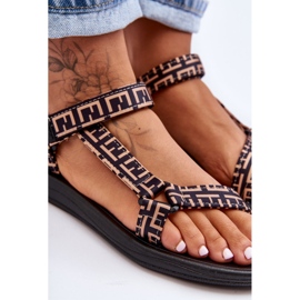 Sandalias Deportivas De Mujer De Satén Negro Y Beige Victory 2