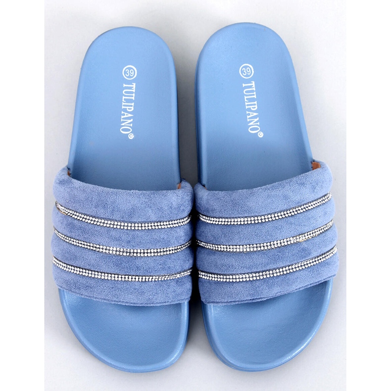 Chanclas Lynne Blue con strass azul 1 Chanclas Lynne Blue con strass azul 1