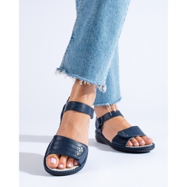 Sandalias mujer Shelovet cómodas azul marino 3