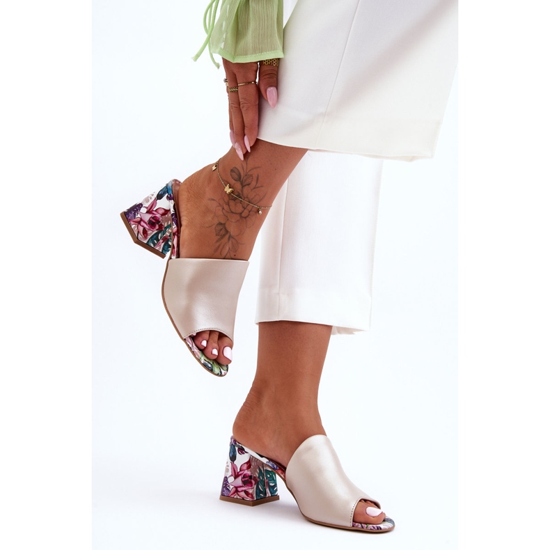 Lewski Shoes Zapatos Mujer Piel Tacones Altos Leski 3209/K Beige Perla 1