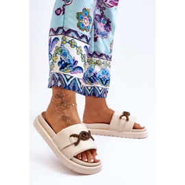 Sandalias De Mujer Con Verso Beige 2