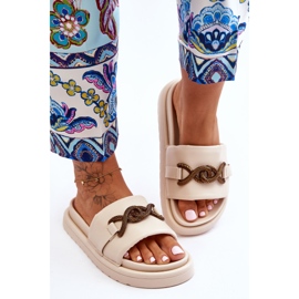 Sandalias De Mujer Con Verso Beige 3