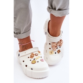 Chanclas De Espuma De Mujer Crocs Con Adornos Blanco Marlett 3