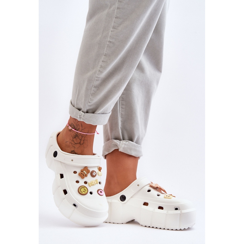 Chanclas De Espuma De Mujer Crocs Con Adornos Blanco Marlett 1 Chanclas De Espuma De Mujer Crocs Con Adornos Blanco Marlett 1