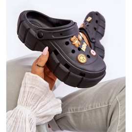 Chanclas De Espuma Para Mujer Crocs Con Adornos Black Marlett negro 8