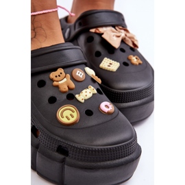 Chanclas De Espuma Para Mujer Crocs Con Adornos Black Marlett negro 2