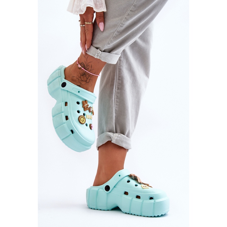 Chanclas De Espuma Para Mujer Crocs Con Adornos Verde Marlett 1 Chanclas De Espuma Para Mujer Crocs Con Adornos Verde Marlett 1