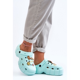 Chanclas De Espuma Para Mujer Crocs Con Adornos Verde Marlett 4
