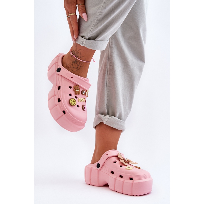 Chanclas De Espuma De Mujer Crocs Con Adornos Rosa Marlett rosado 2 Chanclas De Espuma De Mujer Crocs Con Adornos Rosa Marlett rosado 2