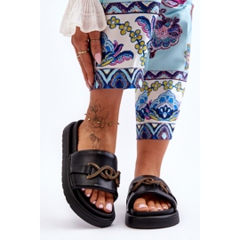 Sandalias Mujer Con Adorno Negro Verso 5