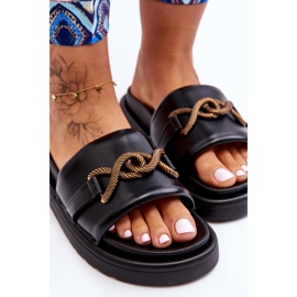 Sandalias Mujer Con Adorno Negro Verso 4