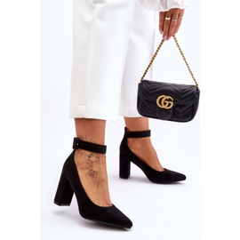 Zapatos De Salón Elegantes De Ante Negro Gloria 1