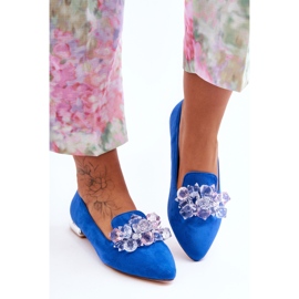 PS1 Mocasines De Mujer Tacón Plano Con Adornos Azul Sloane 1
