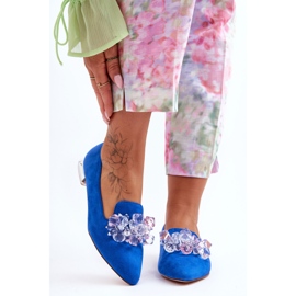PS1 Mocasines De Mujer Tacón Plano Con Adornos Azul Sloane 6