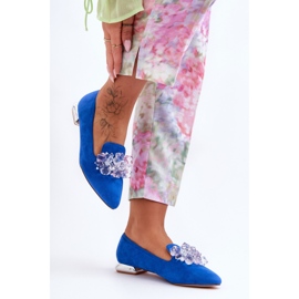 PS1 Mocasines De Mujer Tacón Plano Con Adornos Azul Sloane 2