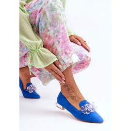 PS1 Mocasines De Mujer Tacón Plano Con Adornos Azul Sloane 4