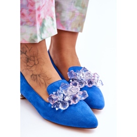 PS1 Mocasines De Mujer Tacón Plano Con Adornos Azul Sloane 3