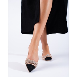 SHELOVET Bailarinas beige con tacón abierto de Shlovet 3