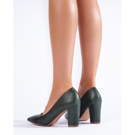 Zapatos de tacón de aguja verde oscuro de Shelovet 3