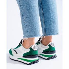 Zapatillas blancas y verdes de mujer en la plataforma Shelovet. blanco 3