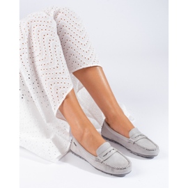 Mocasines de mujer en ante gris de Shelovet 1