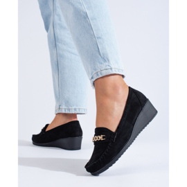 Zapatos de cuña en ante negros de Shelovet 3