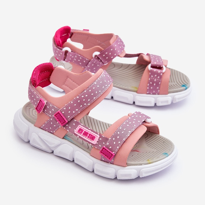 Sandalias Infantiles Velcros Big Star LL374202 Rosa 1