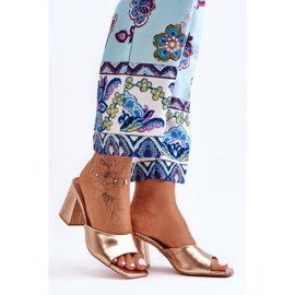 Babuchas Clásicas Mujer Piel Oro Rosa Loara dorado 5