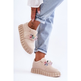 PS1 Zapatos deportivos de moda sin cordones con decoración Beige Desire 2
