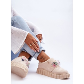 PS1 Zapatos deportivos de moda sin cordones con decoración Beige Desire 4