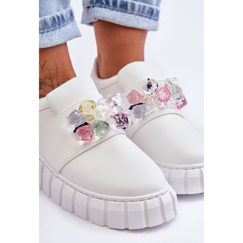 PS1 Zapatos deportivos de moda sin cordones con decoración White Desire blanco 2