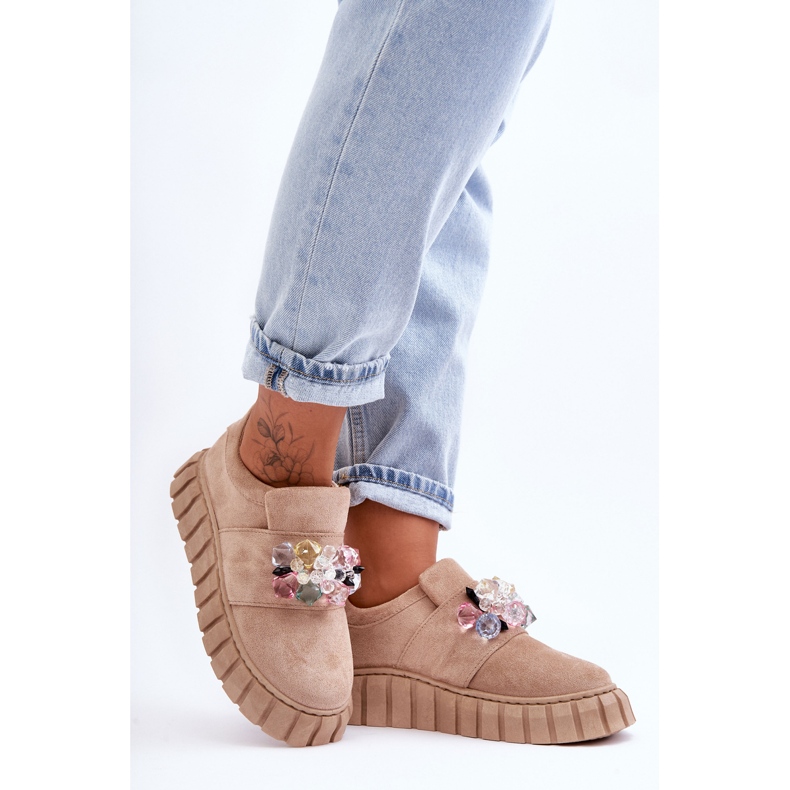 PS1 Zapatillas Deportivas Sin Cordones A La Moda Con Decoración Beige Oscuro Desire 2 PS1 Zapatillas Deportivas Sin Cordones A La Moda Con Decoración Beige Oscuro Desire 2