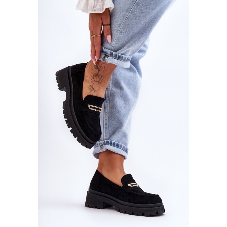 PS1 Mocasines Mujer Ante Negro Pure Love 2