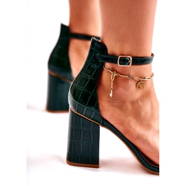 Sandalias de serpientes para mujeres Patrón verde 2