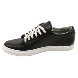Vriston Zapatillas de cuero para hombres negros 2