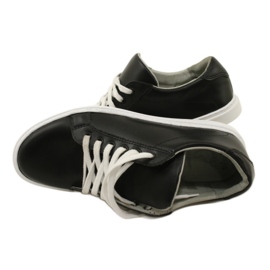 Vriston Zapatillas de cuero para hombres negros 5