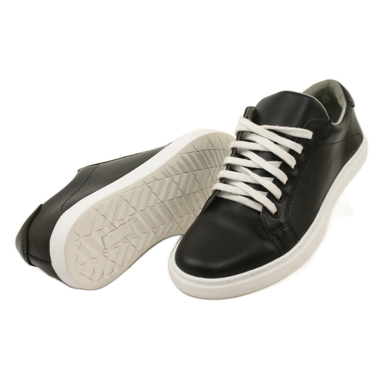 Vriston Zapatillas de cuero para hombres negros 4