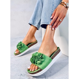 Babuchas Rizzo Flor verde 4