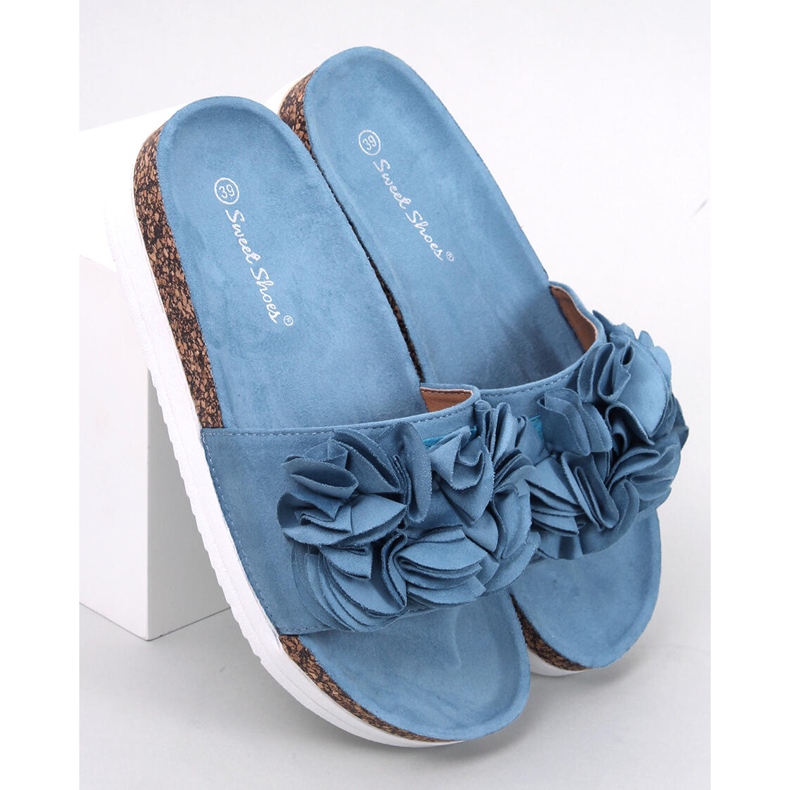 Pantuflas Rizzo Flor Azul 1