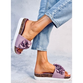 Pantuflas Rizzo Flor Morada violeta 4