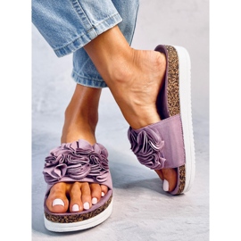 Pantuflas Rizzo Flor Morada violeta 3