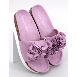 Pantuflas Rizzo Flor Morada violeta 1