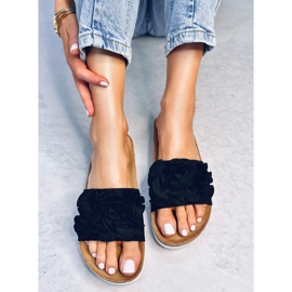Pantuflas Rizzo Flores Negras negro 4