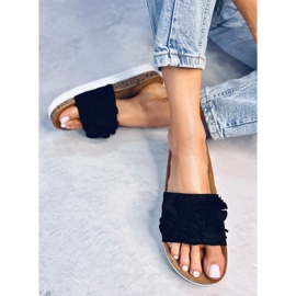 Pantuflas Rizzo Flores Negras negro 3